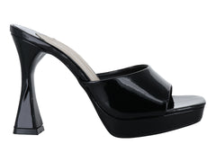 Zapatillas de Tacón Charol Negro Lady Paulina para Mujer