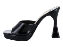 Zapatillas de Tacón Charol Negro Lady Paulina para Mujer