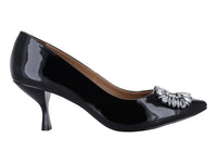 Zapatillas Stiletto Salamandra Charol Negro