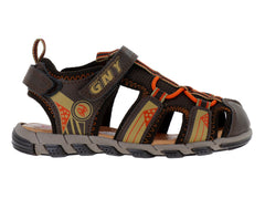 Sandalias Guany Color Choco Naranja para Niño