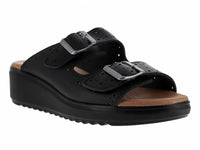 Sandalias Capricho Negro de Vaqueta para Mujer
