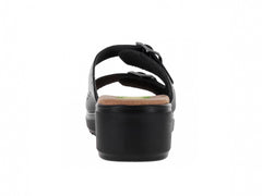 Sandalias Capricho Negro de Vaqueta para Mujer