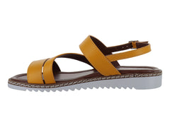 Sandalias Suave Caminar Mostaza para Mujer