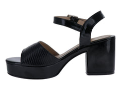 Zapatillas Luna Rosa de Charol Negro para Mujer