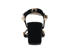 Sandalias de Tacón Luna Rosa Negro para Mujer