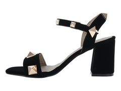 Sandalias de Tacón Luna Rosa Negro para Mujer