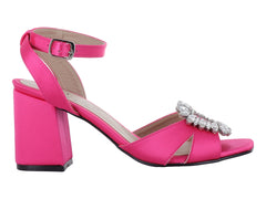 Sandalias de Tacón Luna Rosa Color Pitaya para Mujer