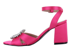 Sandalias de Tacón Luna Rosa Color Pitaya para Mujer