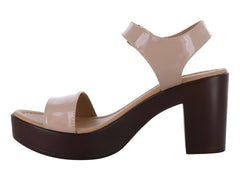 Zapatillas Luna Rosa Beige Charol para Mujer