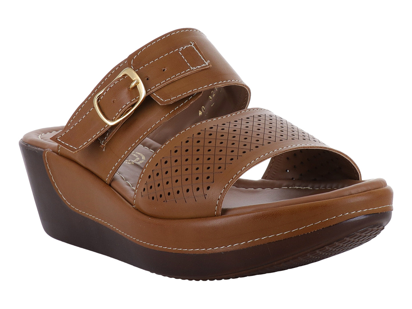 Sandalias Luna Rosa Plataforma Cafe Dama 3214 Para Mujer