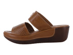 Sandalias Luna Rosa Plataforma Cafe Dama 3214 Para Mujer