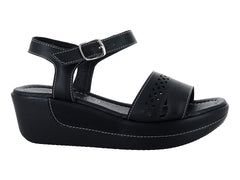 Sandalias Luna Rosa Plataforma Negro para Mujer