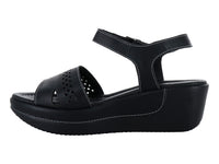 Sandalias Luna Rosa Plataforma Negro para Mujer