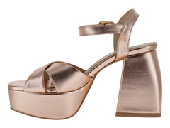 Sandalias OYYI Oro Rosado Metálico para Mujer