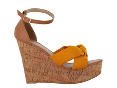 Sandalias Plataforma ROZE Mostaza para Mujer