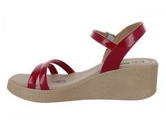 Sandalias Nomadas Charol Rojo para Mujer