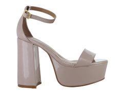 Sandalias de Plataforma Luna Rosa Color Maquillaje para Mujer