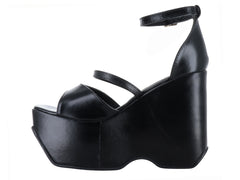 Sandalias Luna Rosa Plataforma Negro para Mujer