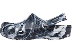 Crocs Classic Marbled Clogs Negro y Blanco para Niño