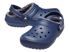 Zuecos Crocs Classic Fuzz-Lined Azul Marino y Gris para Hombre