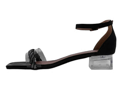 Sandalias Roze Negro Tacón Cuadrado para Mujer
