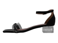 Sandalias Roze Negro Tacón Cuadrado para Mujer