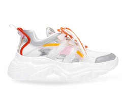 Tenis Steve Madden Riptid Plata y Blanco para Mujer