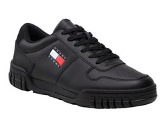 Tenis Tommy Hilfiger Retro Leather Cupsole Negro para Hombre