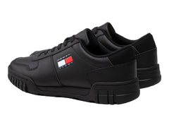Tenis Tommy Hilfiger Retro Leather Cupsole Negro para Hombre