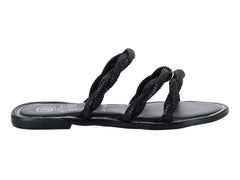 Sandalias Luna Rosa Trenzadas Negro para Mujer
