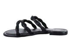 Sandalias Luna Rosa Trenzadas Negro para Mujer