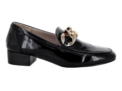 Zapatos Mocasín Stefana Negro Charol para Mujer