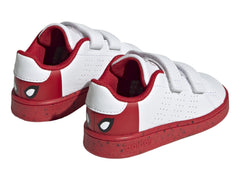 Tenis Adidas Advantage Spiderman Blanco y Rojo para Niño