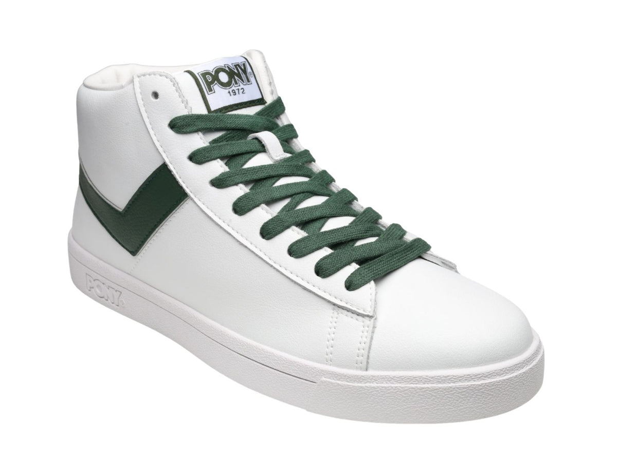 Tenis PONY Top Start HI Blanco y Verde Esmeralda para Hombre