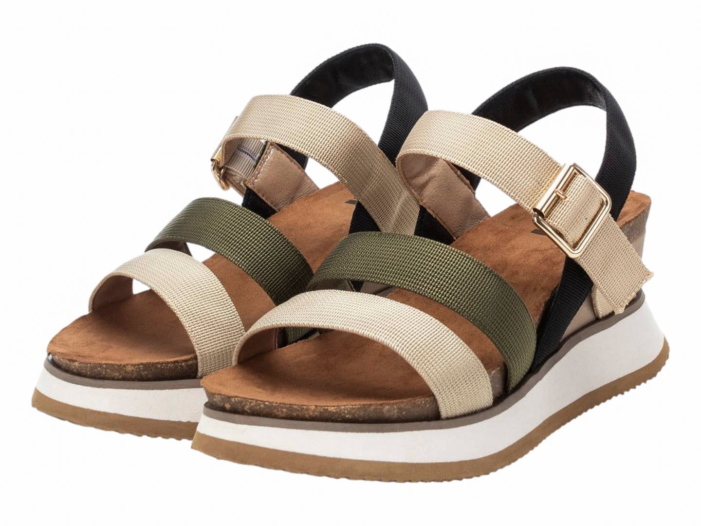 Tenis Xti Plataforma Khaki Dama 140735 Para Mujer