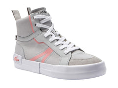 Tenis Lacoste L004 Mid Gris y Rosa para Mujer