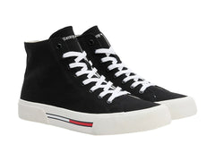Tenis Tommy Hilfiger Tommy Jeans Mid Canvas Negros para Hombre