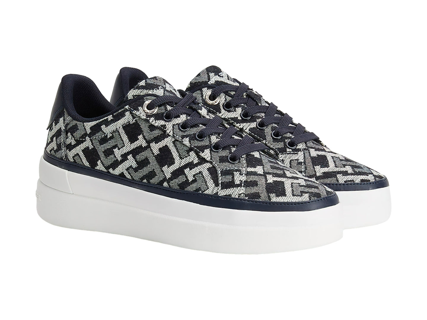 Tenis Tommy Hilfiger Denim Monogram Sneaker W06907 Para Mujer