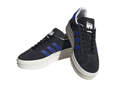 Tenis Adidas Gazelle Bold Negro Azul y Dorado para Mujer