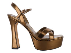 Sandalias de Tacón Nine West Dorado para Mujer