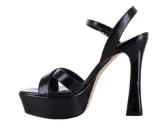 Sandalias Nine West Negro Tacón Alto para Mujer