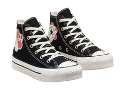 Tenis Converse Chuck Taylor All Star Eva Lift Hi Negro y Rosa para Niña