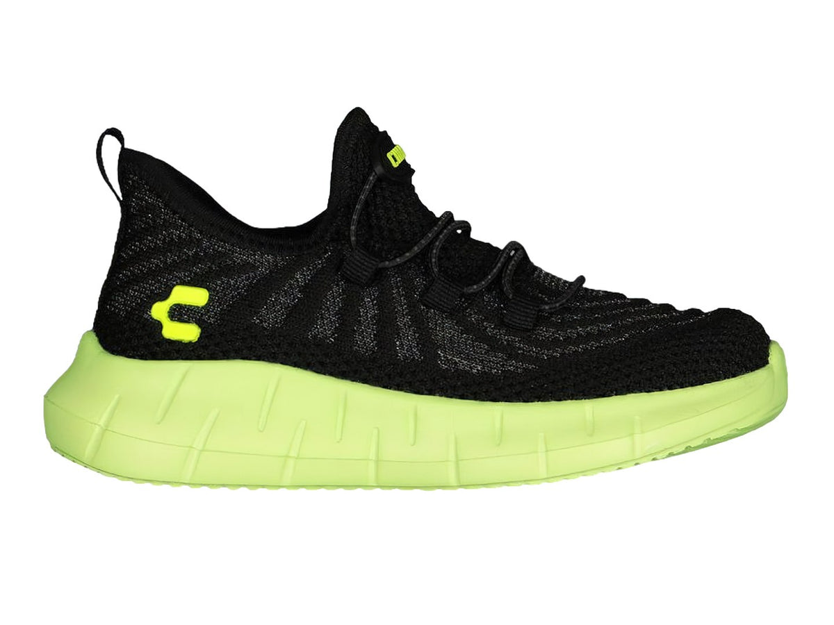 Tenis Charly Negro con Verde Lima para Niño
