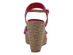 Sandalias Plataforma Luna Rosa Rojo Rayas para Mujer
