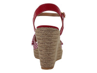 Sandalias Plataforma Luna Rosa Rojo Rayas para Mujer