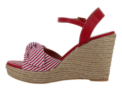 Sandalias Plataforma Luna Rosa Rojo Rayas para Mujer