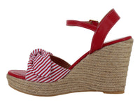 Sandalias Plataforma Luna Rosa Rojo Rayas para Mujer