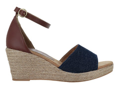 Sandalias Luna Rosa Mezclilla y Tan para Mujer