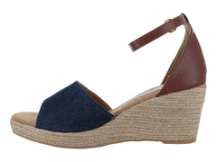 Sandalias Luna Rosa Mezclilla y Tan para Mujer