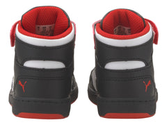 Tenis PUMA Rebound Layup Negro y Rojo para Niño